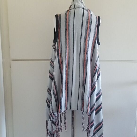 TCEC Long Sweater Vest, Grey/Blue Stripe, M, NWOT - Picture 5 of 6